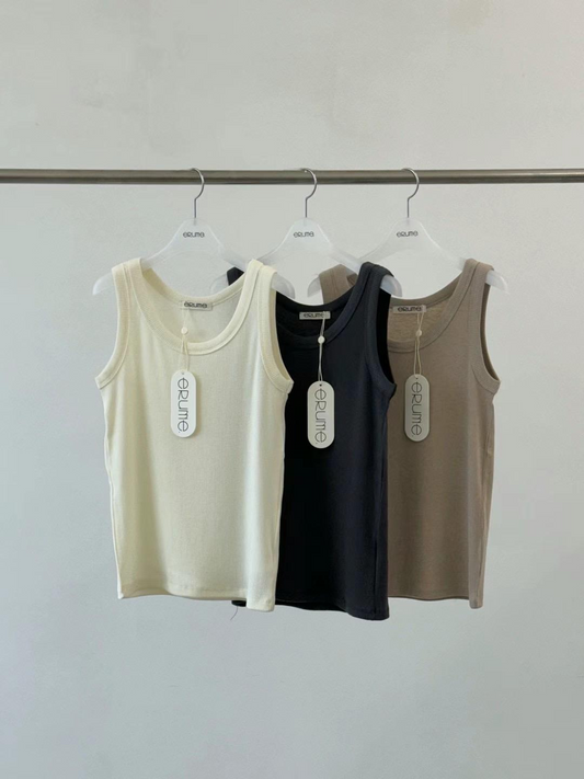 Ribbed-Knit Tank Top *3 Colors