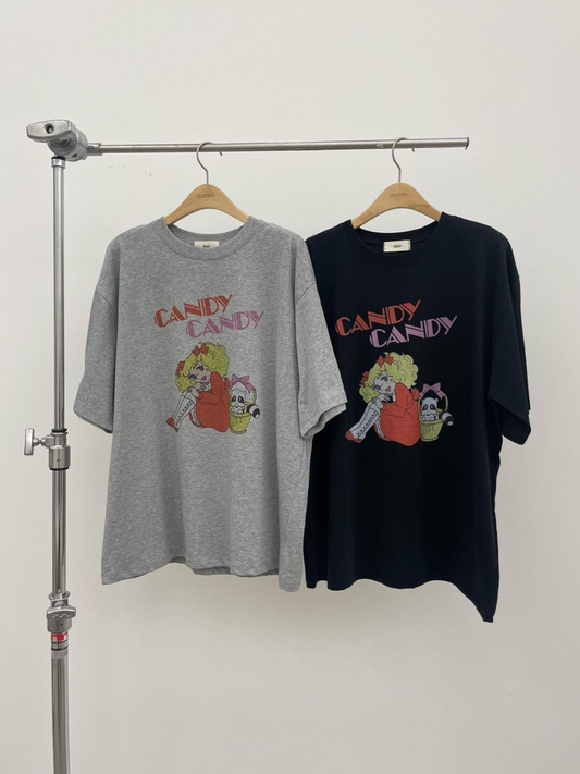 Printed Candy Candy Short Sleeved T-Shirt *2 Colors