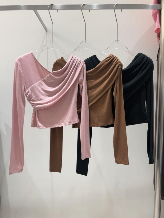 Long Sleeved Wrap Top *3 Colors