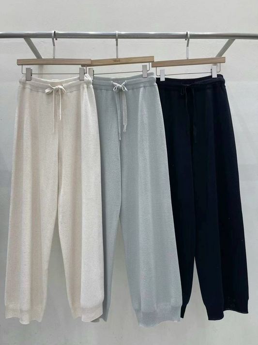 Drawstring-Waist Knitted Pants *3 Colors