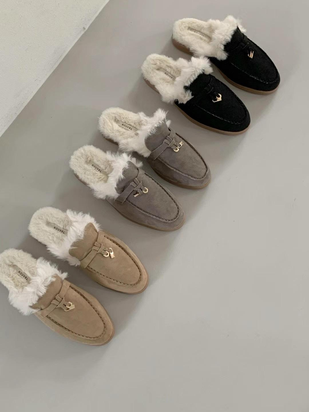 Suede Slip-on Shearling Lining Loafers *3 Colors