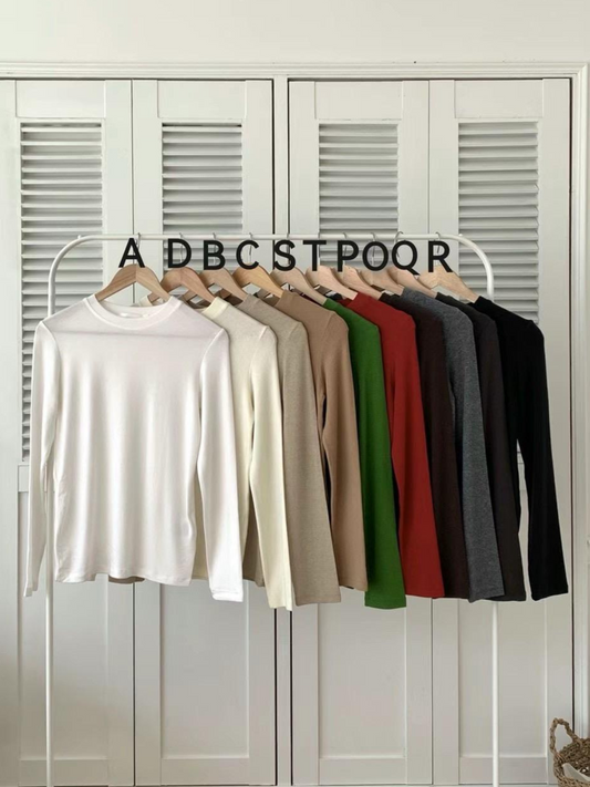 Round Neck Long Sleeved T-Shirt *20 Colors