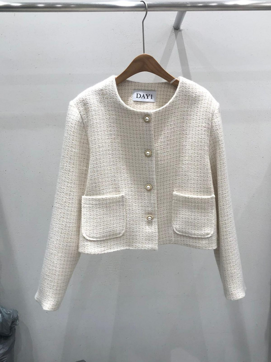 Pearl Buttons Tweed Jacket