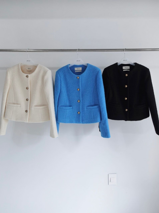 Long Sleeved Fleeced Cropped Jacket *3 Colors