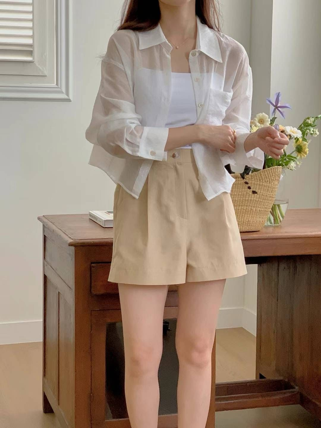 Sheer Shirt & Shorts Set (Sold Separately)