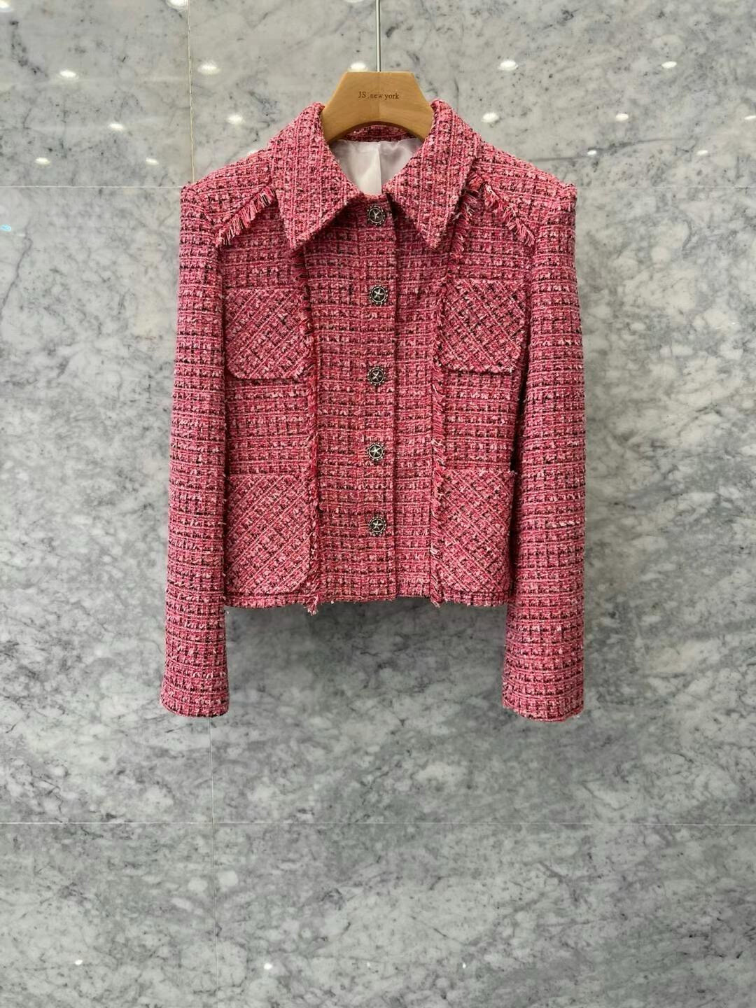 Patch Pockets Tweed Jacket