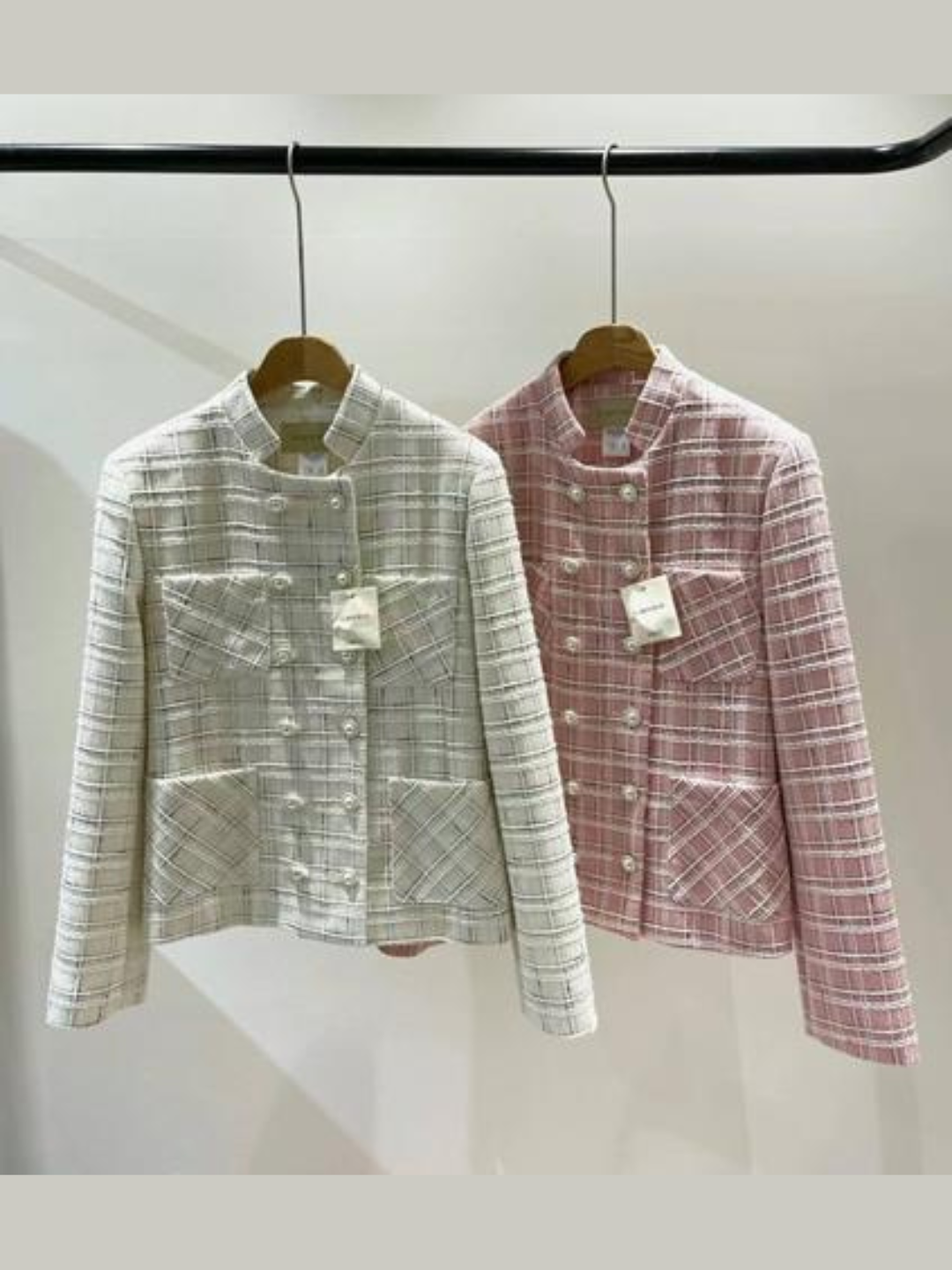 Double Breasted Plaid Jacket *2 Colors