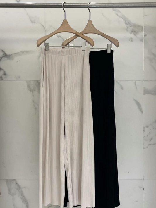 Relaxed Straight Ribbed Pants *2 Colors