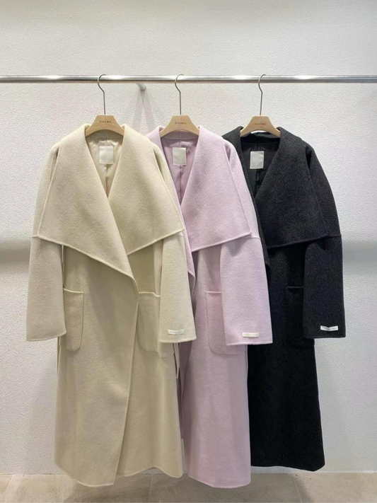 Shawl Collar Handmade Long Coat *3 Colors