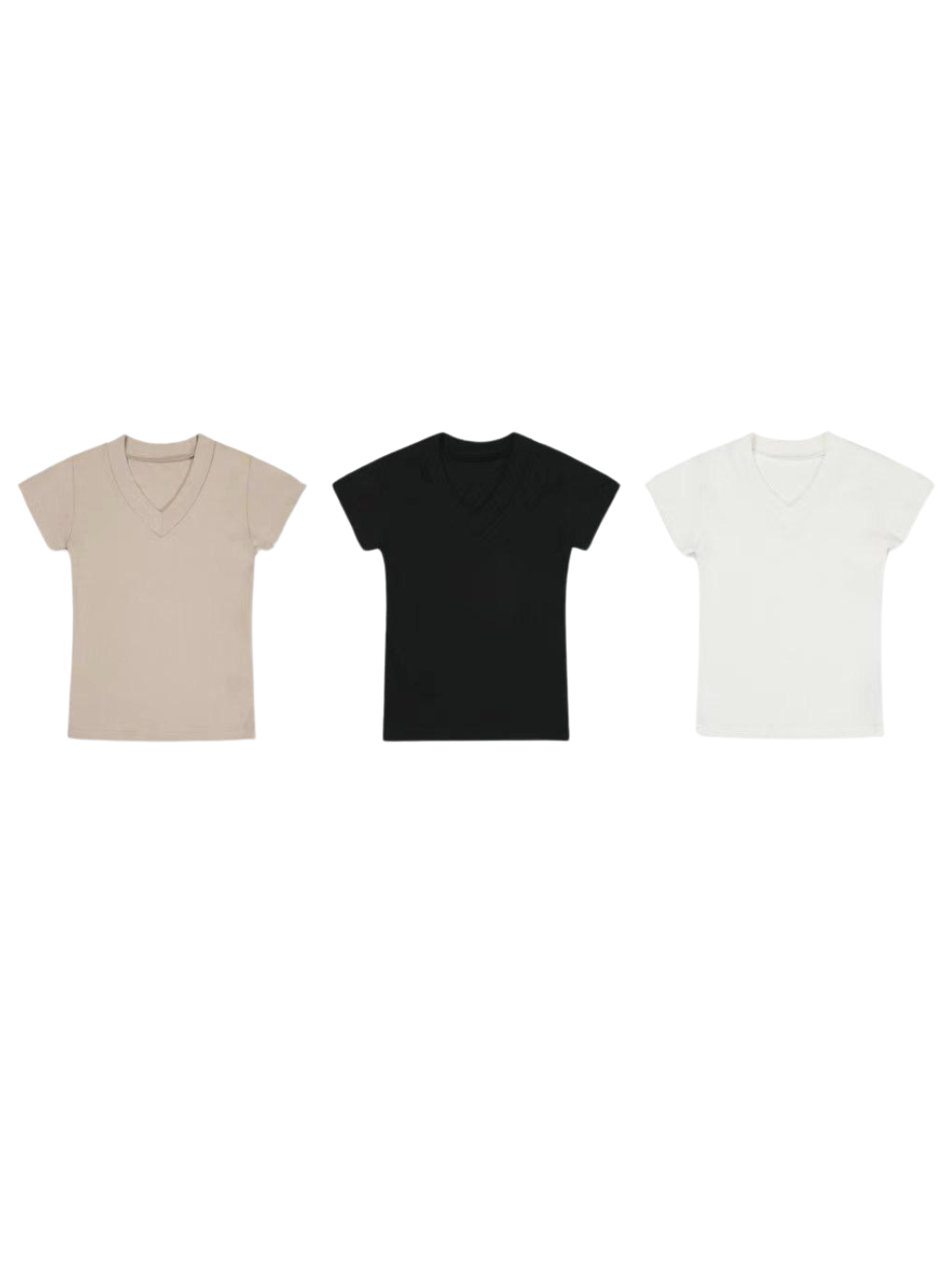 Classic V-neck Short Sleeved T-Shirt *3 Colors