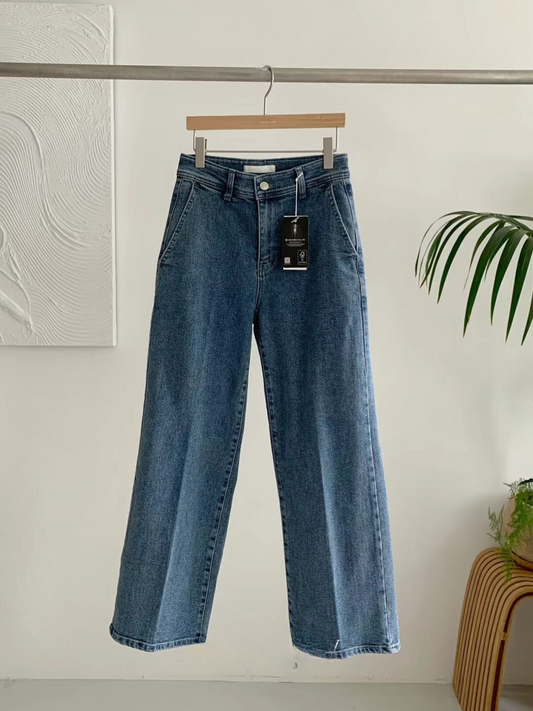 Wide-Leg Denim Pants