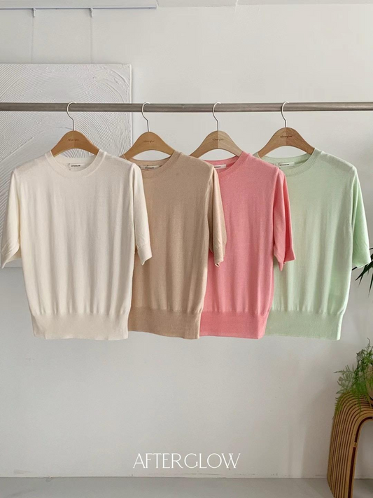 3/4 Sleeves Knitted Sweater *4 Colors