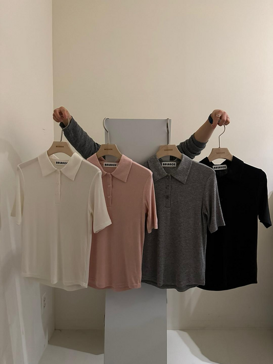 Short Sleeved Collared T-Shirt *4 Colors