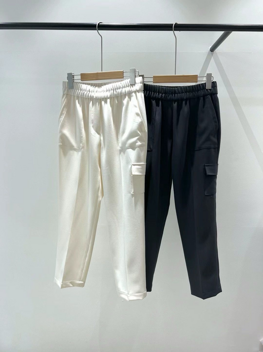 High-waist Crop Cargo Pants *2 Colors