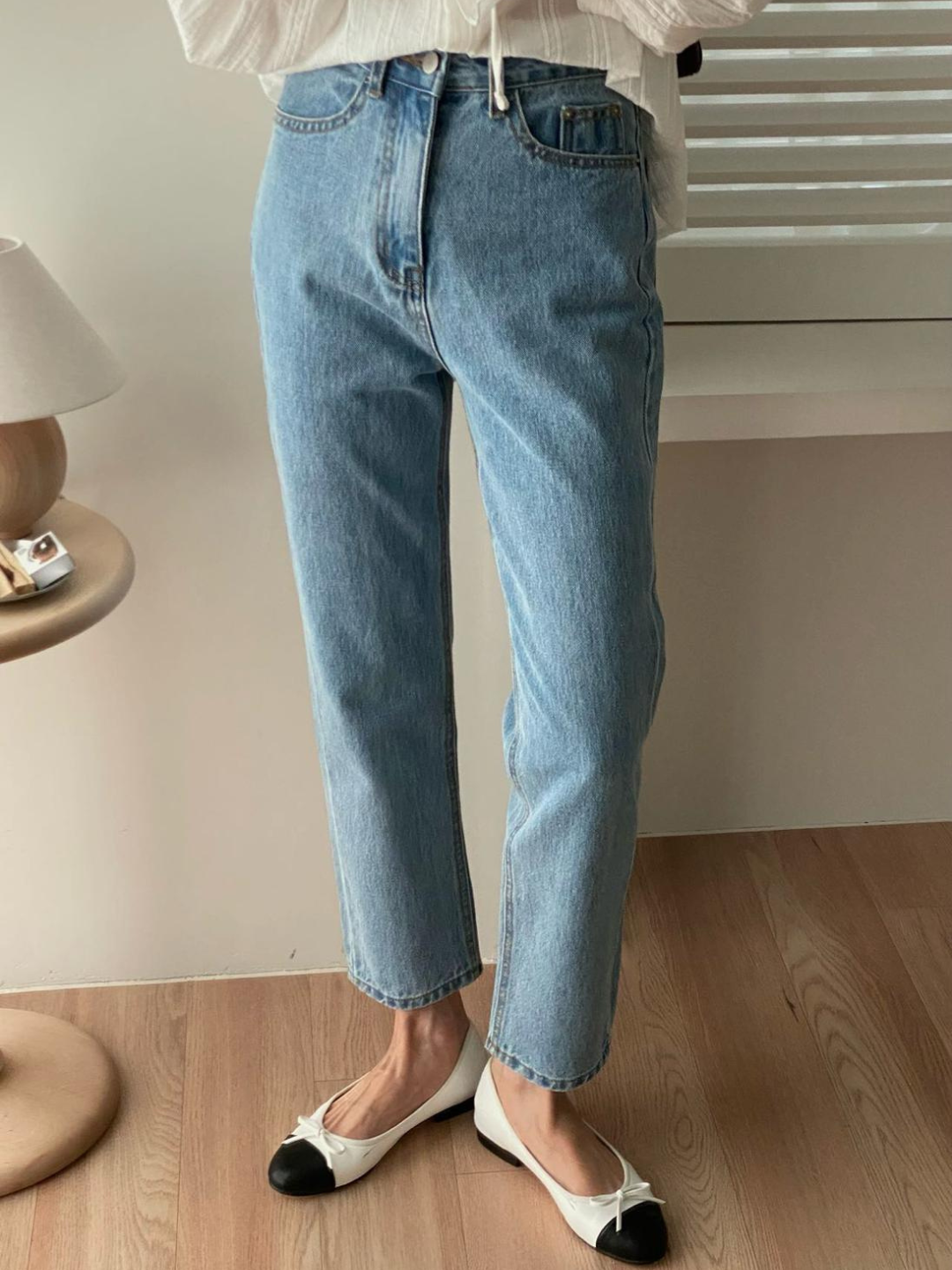 High-wasit Straight Leg Crop Jeans *2 Colors