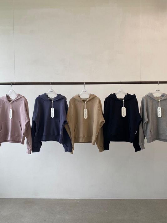 Half-Zip Hooded Sweater *5 Colors