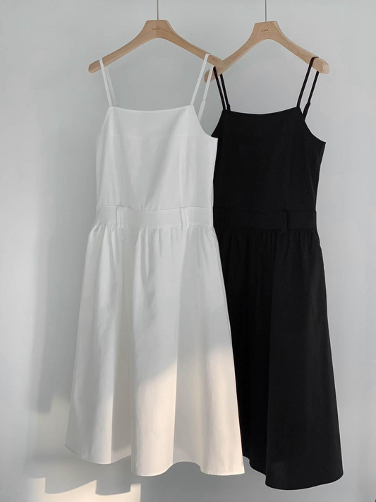 Adjustable Straps Sleeveless Dress *2 Colors