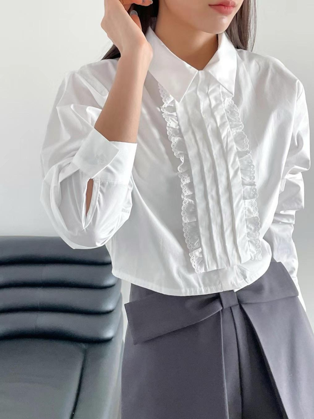 Pleated Collared Shirt