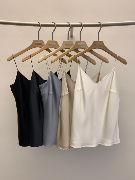 Silk Satin Sleeveless Top *4 Colors