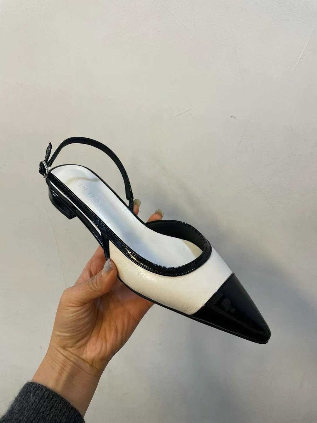 Two-Tone Pointed Toe Sandals