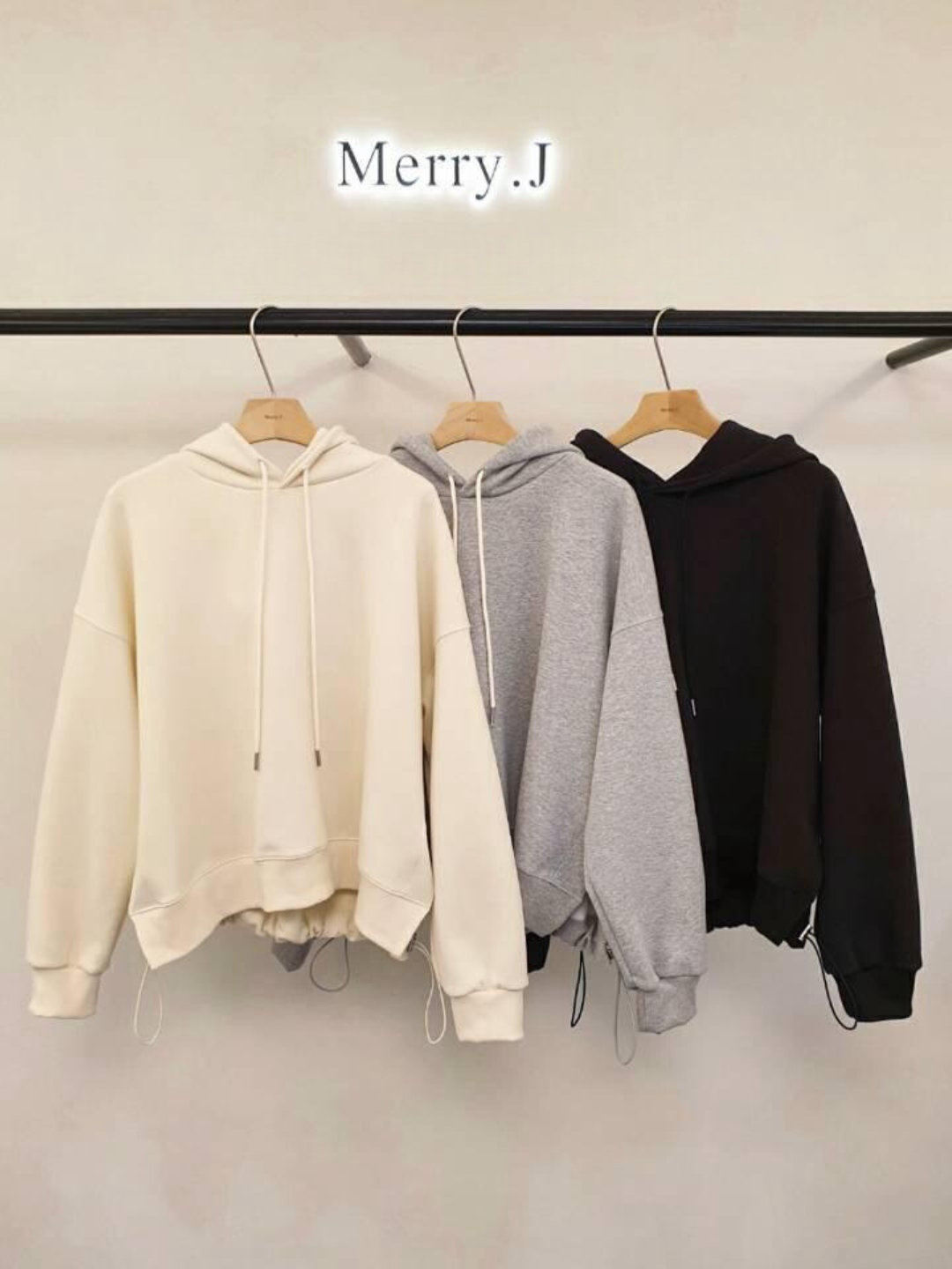 Drawstring Hooded Sweater *3 Colors