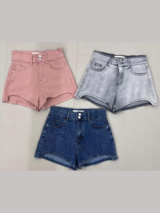 High-waisted Denim Mini Shorts *3 Colors