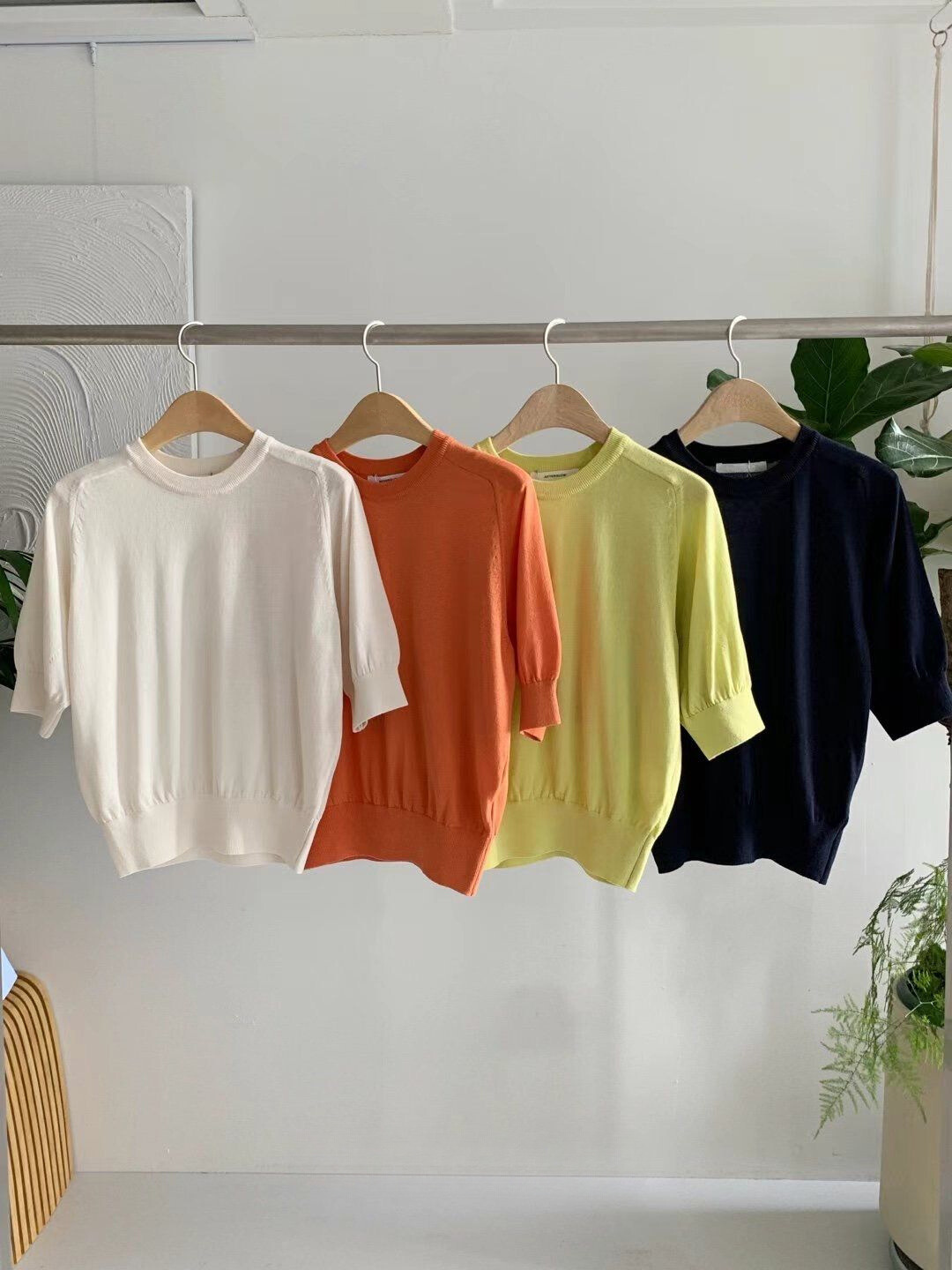 Round Neck Balloon Knit Sweater *4 Colors