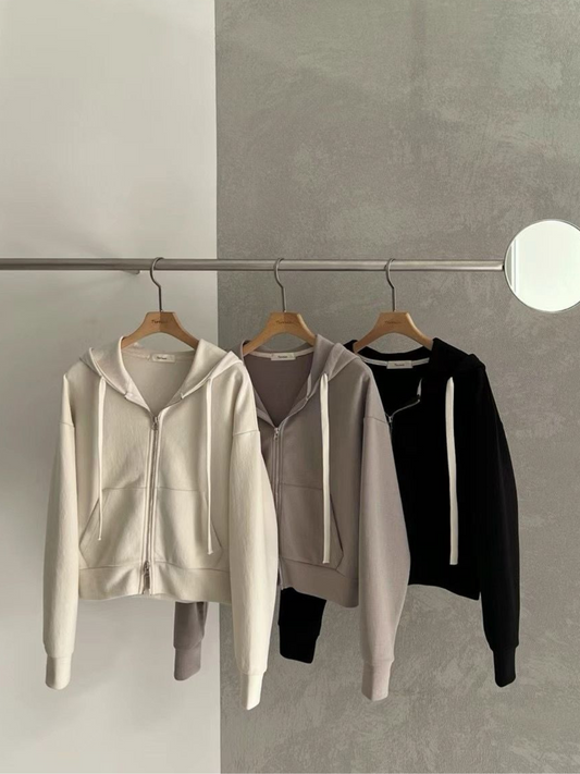 Casual Zip-up Hoodie *3 Colors