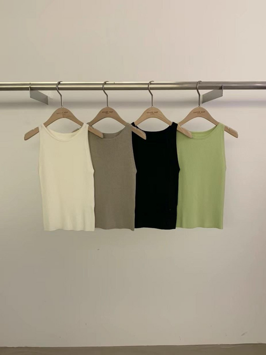 Ribbed Knit Tank-top *4 Colors