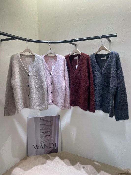 Fuzzy Knitted Cardigan *4 Colors