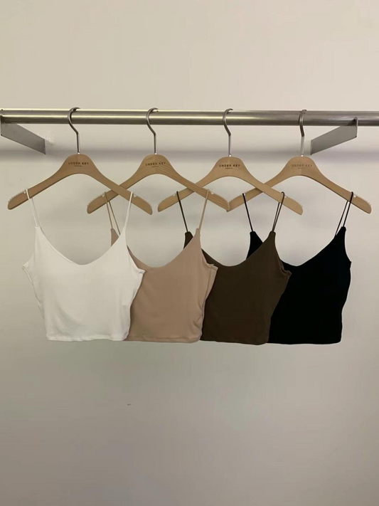 Padded Cropped Sleeveless Top *4 Colors