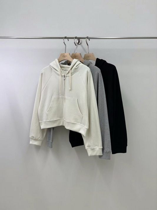 Zip-up Knitted Hoodie *3 Colors