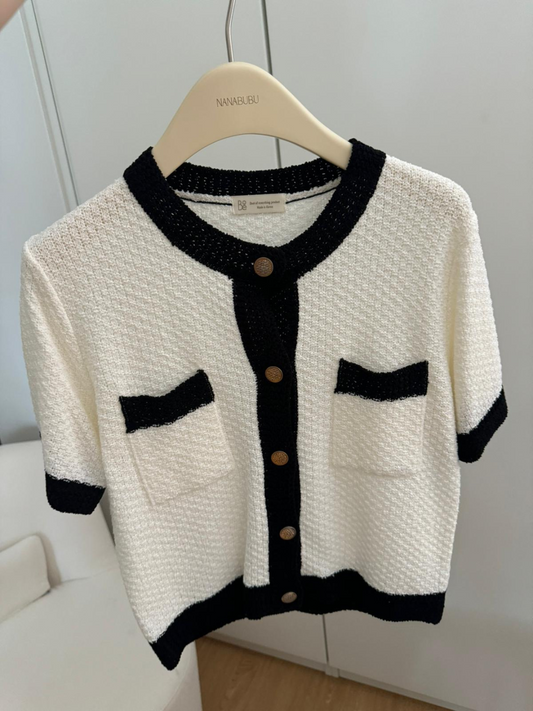 Short-sleeved Knit Cardigan