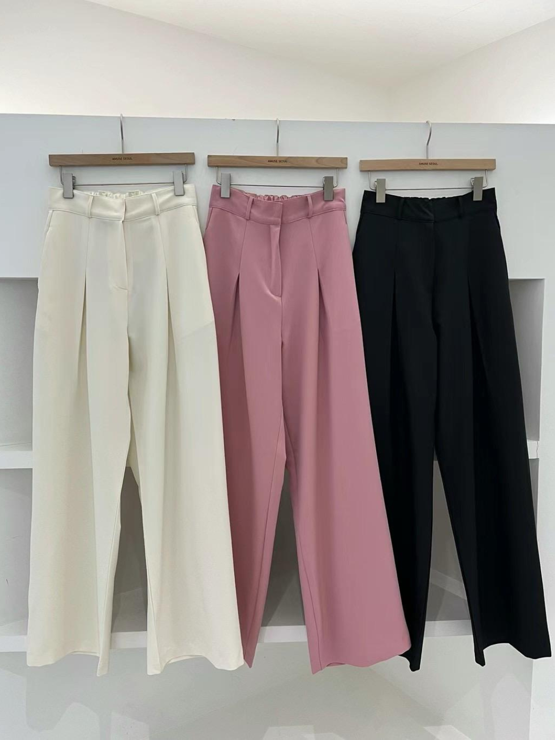 Wide-leg Pleated Trouser *3 Colors