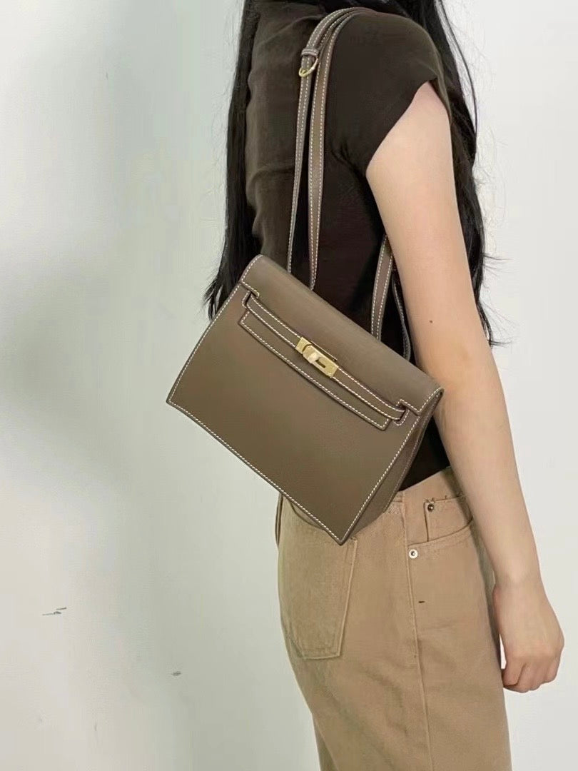 Handmade Leather Boxy Shoulder Bag