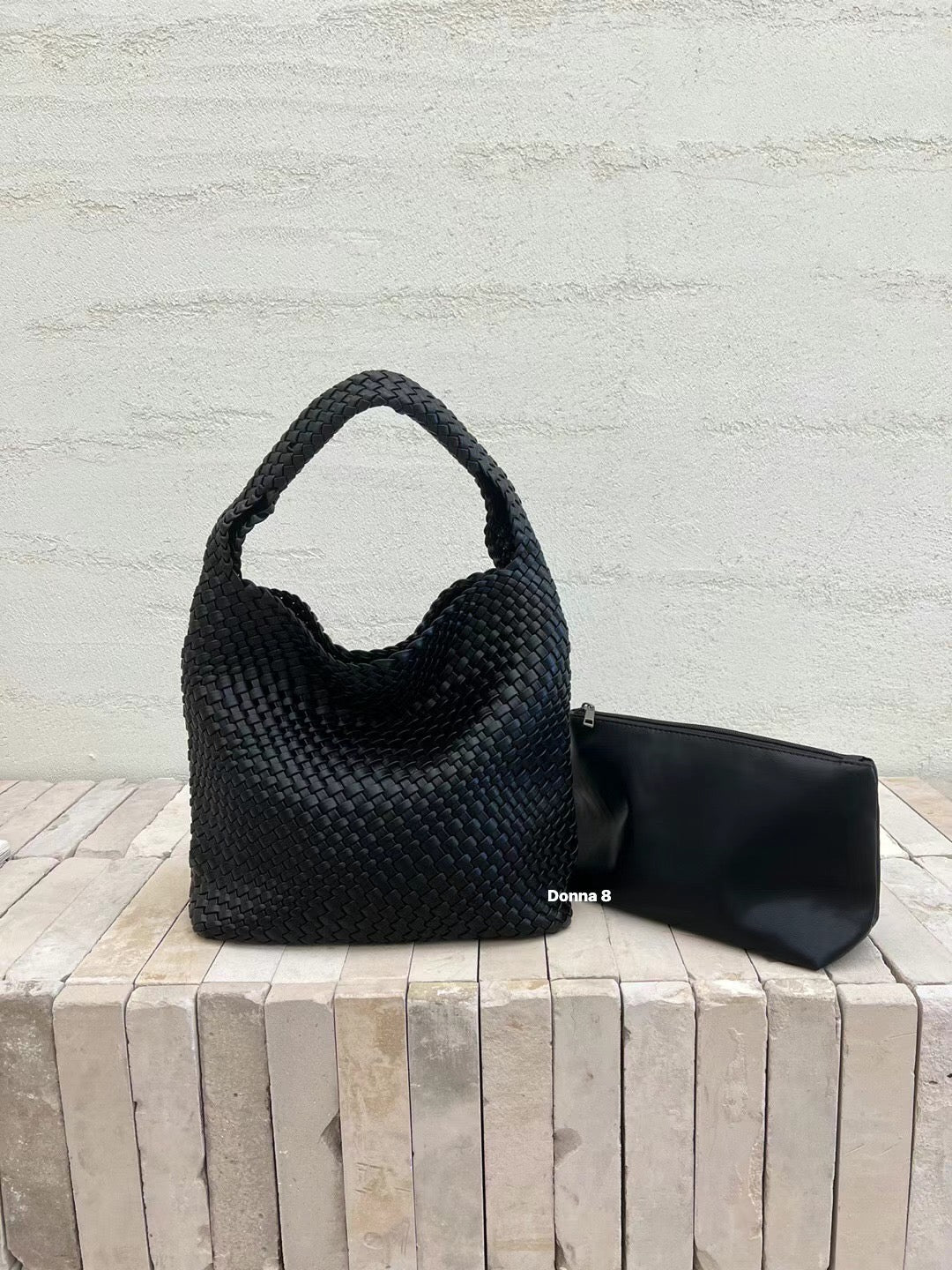 Woven Top Handle Tote Bag