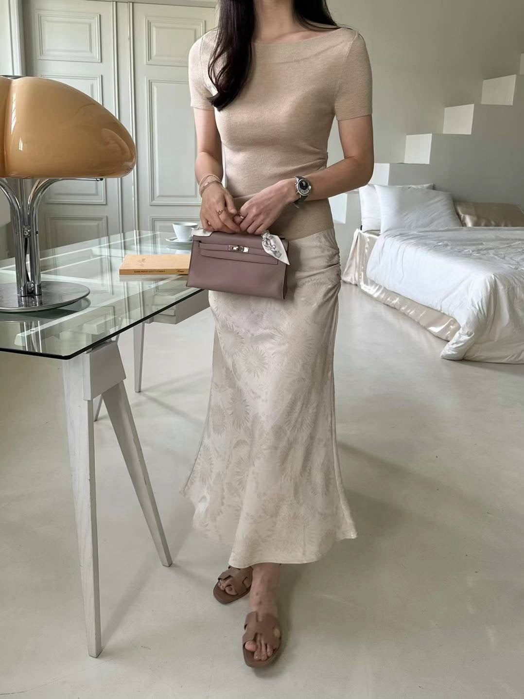 Luxe Satin Midi Skirt