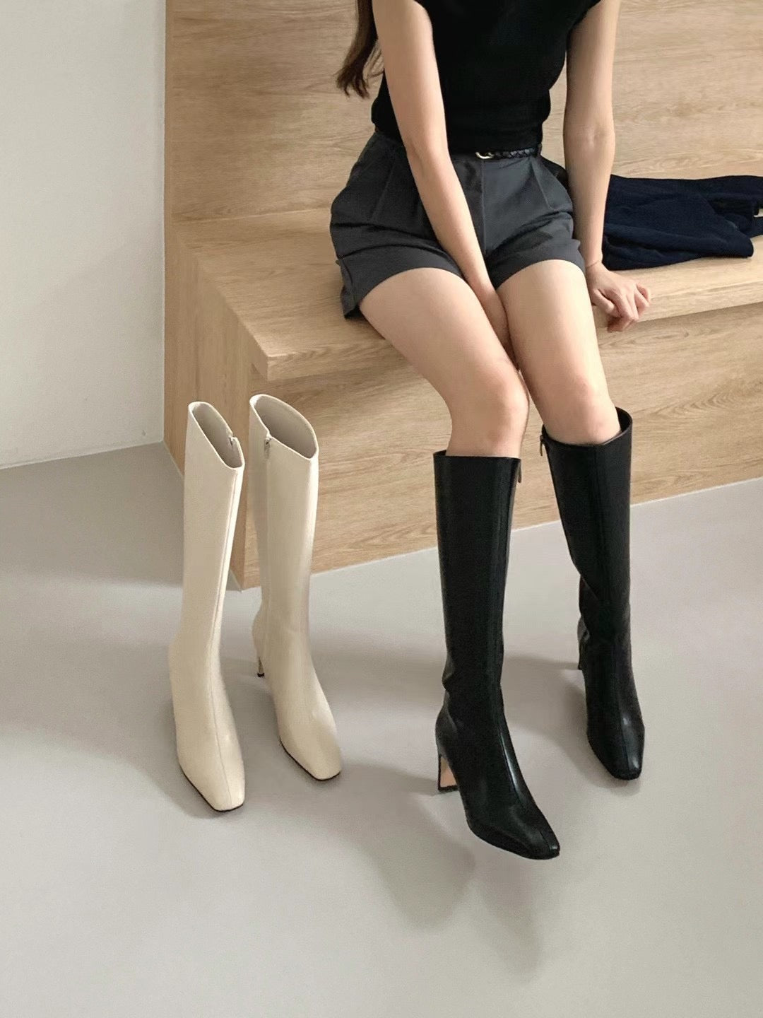 Nouvel 3733 Knee Length Boots With Heels