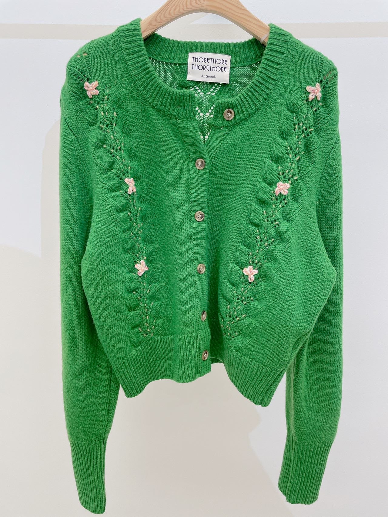 Embroidered Floral Braided Cardigan