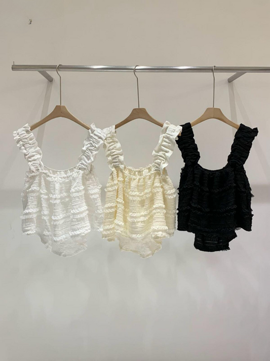 Ruffled Sleeveless Top *3 Colors #5424159