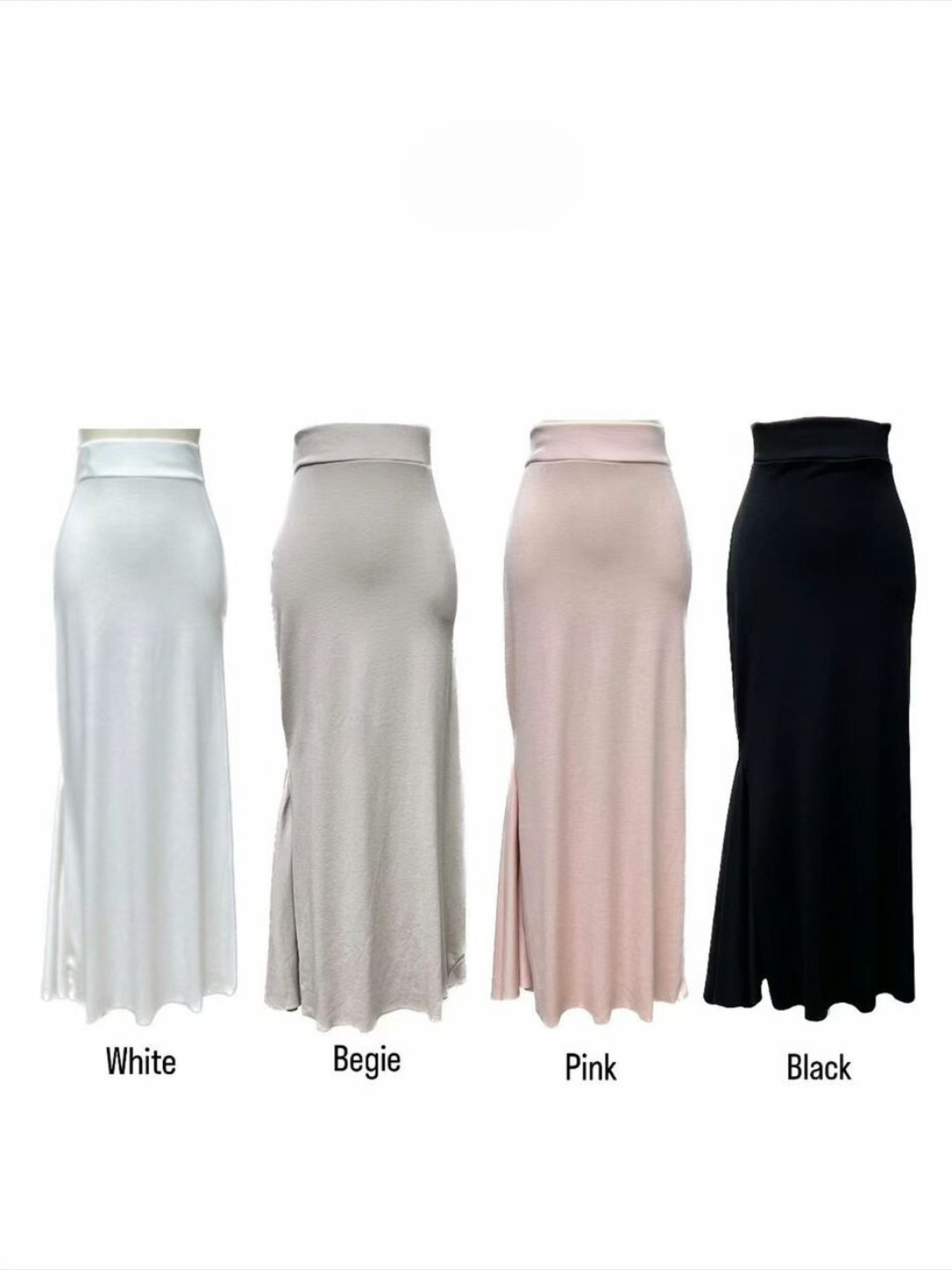 High-waisted Slit Maxi Skirt *4 Colors