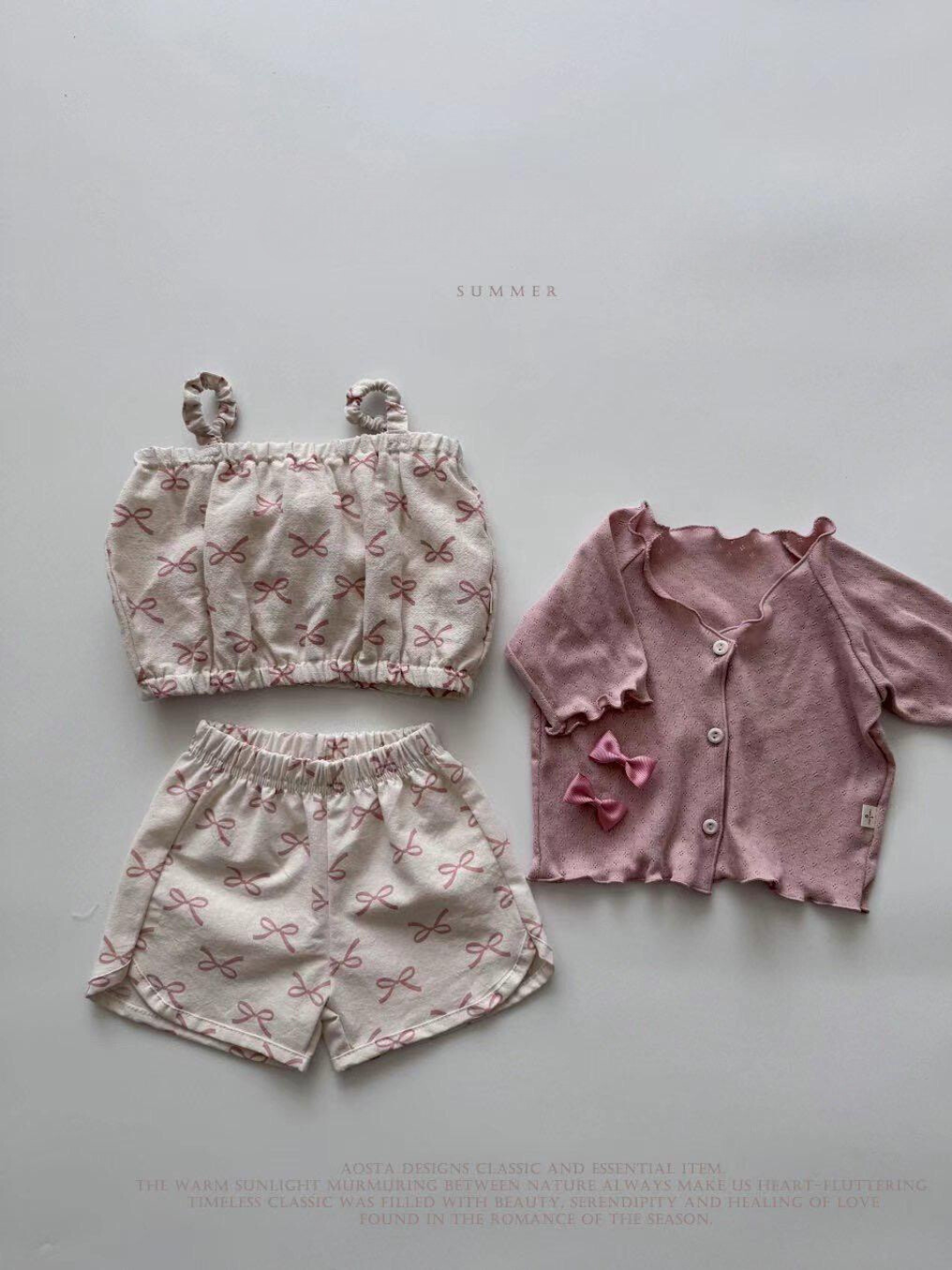 Ribbon Print Kids Blouse *3 Colors