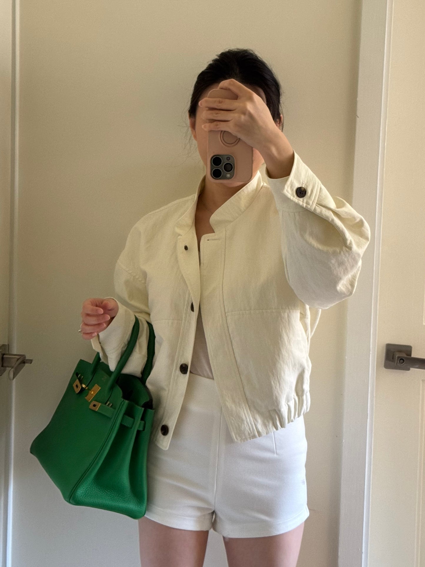 Ivory Bomber Trench Jacket 象牙白短款風衣外套