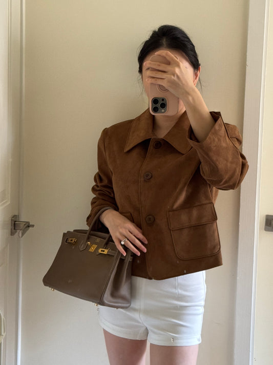 Cognac Suede Jacket 琥珀棕絨面外套