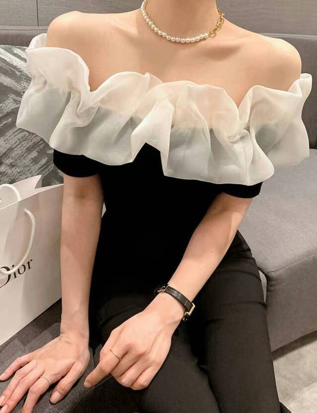 Off Shoulder Organza Top