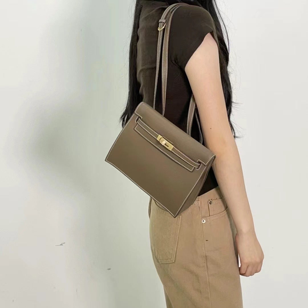 Handmade Leather Boxy Shoulder Bag