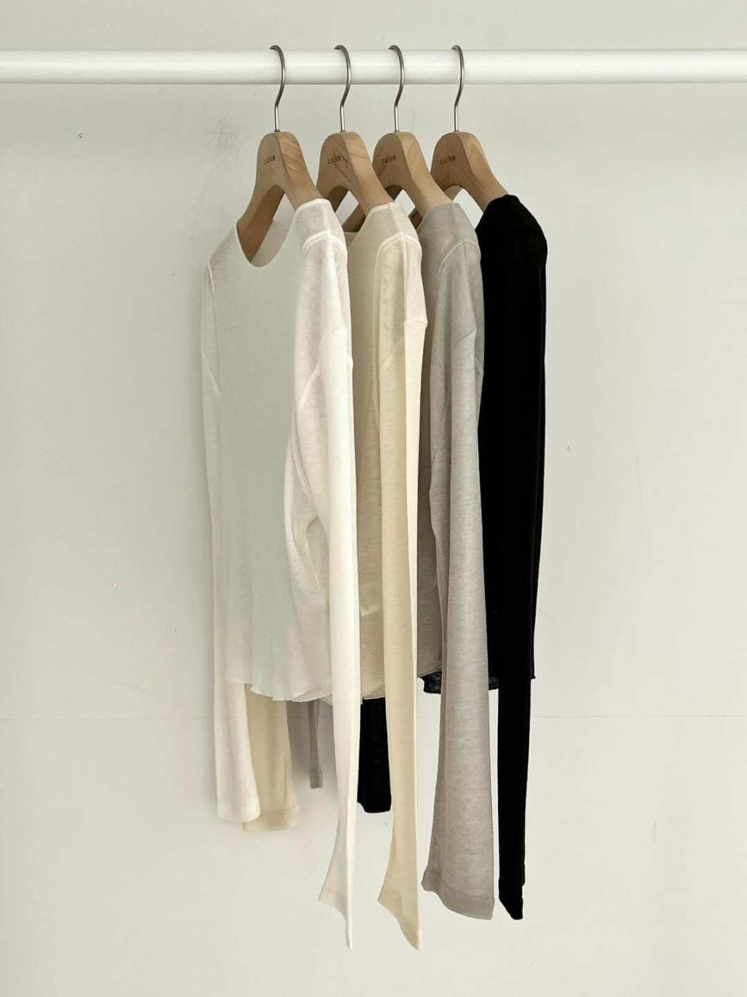 Boatneck Long Sleeved Sheer Top *4 Colors