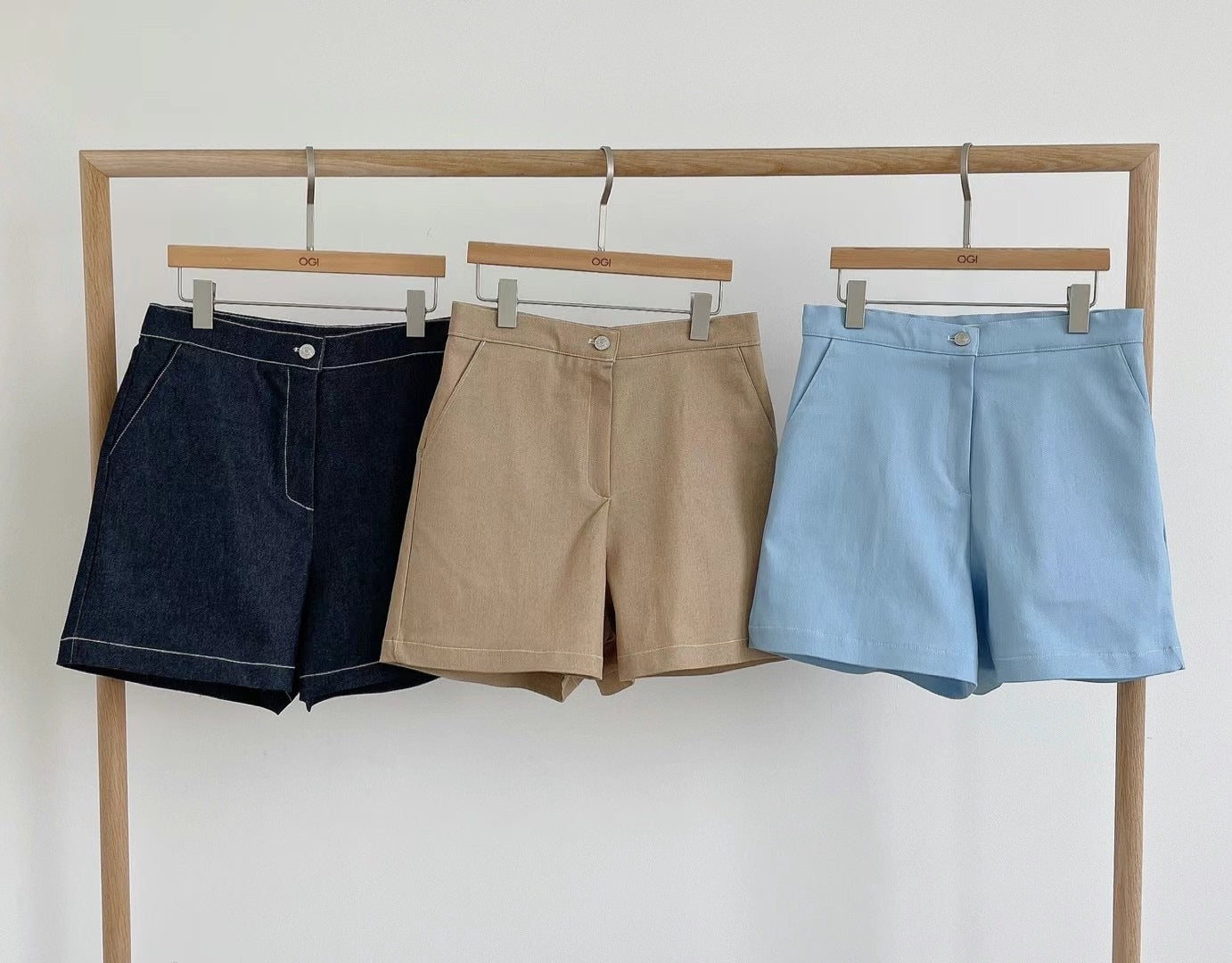 High Rise Cotton Shorts