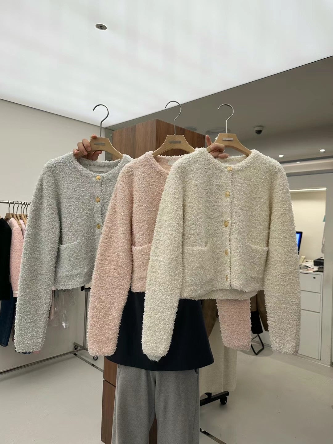 Mer Fuzzy Soft Cardigan *3 Colors