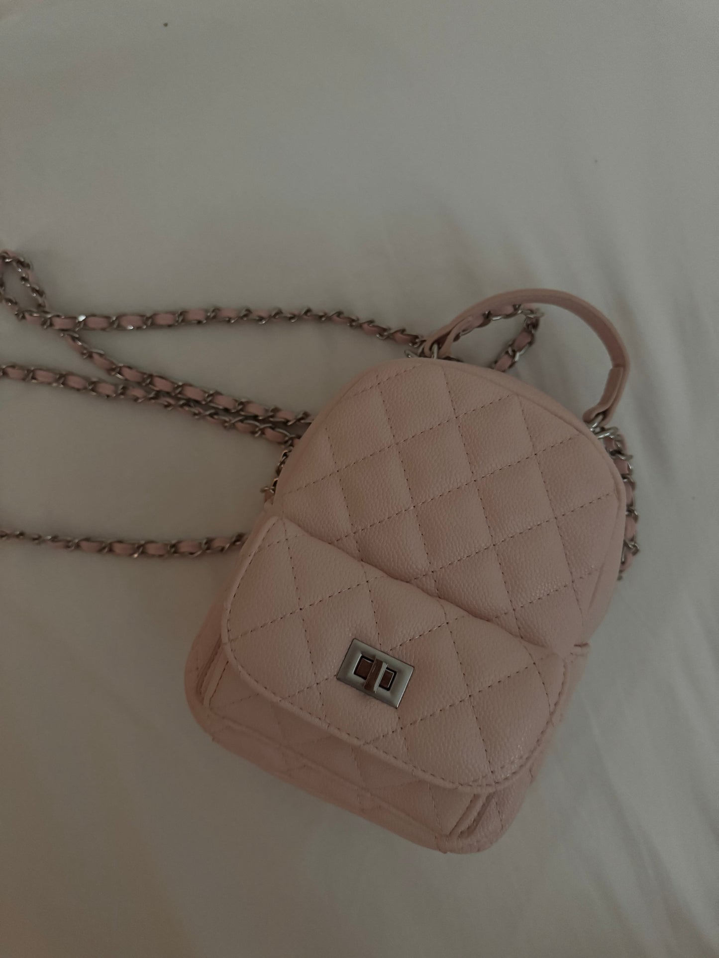 Pale Pink Caviar Leather Mini Backpack